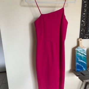 Magenta cocktail, wedding guest, bridesmaids dress